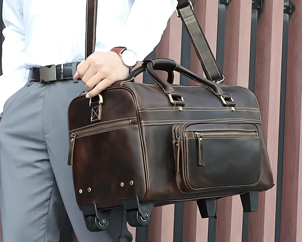 carry on luggage leather